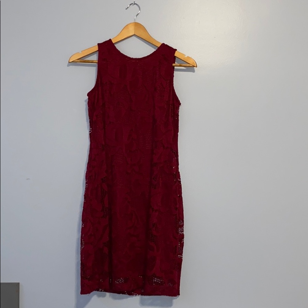 red lace loose fitting dress